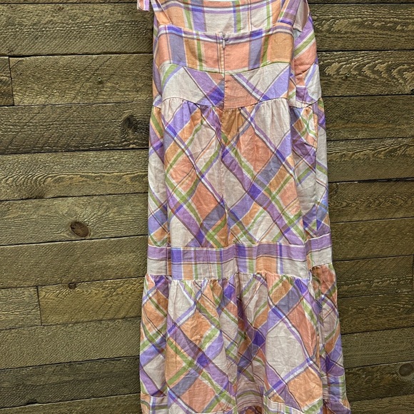 Anthropologie Kachel Tie Strap Linen Maxi Dress – Size L - Picture 6 of 10